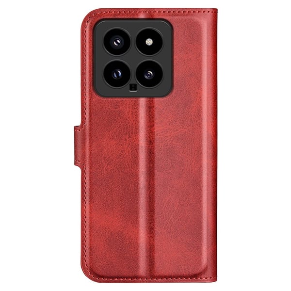 Skinn-etui i lommebok-stil for Xiaomi 14 - Rød
