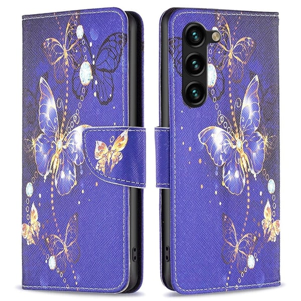 Wonderland Samsung Galaxy S24 Plus flip-etui - Lilla Sommerfugler Wonderland Samsung Galaxy S24 Plus flip-etui - Lilla Sommerfugler