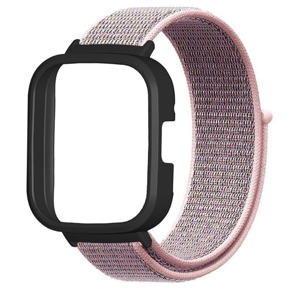 Xiaomi Redmi Watch 3 Nylonklokkebånd Justerbar håndleddsrem med klokkeveske - Rosa