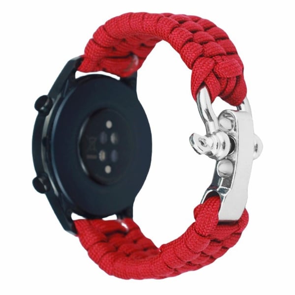 Huawei Watch GT4 46 mm / Samsung Galaxy Watch3 45 mm klokkerem 22 mm flettet tauarmbånd - Rød