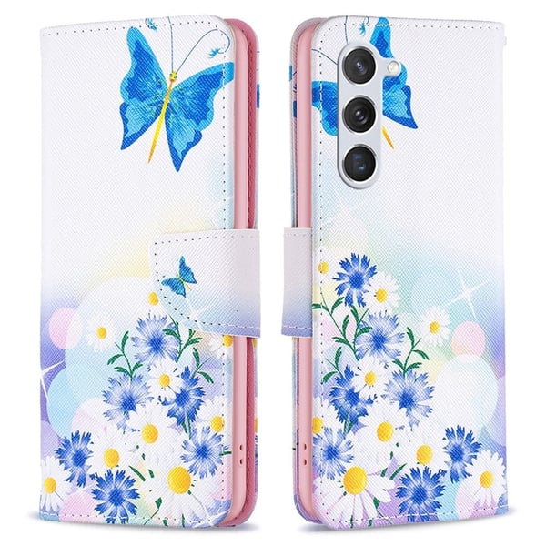 Wonderland Samsung Galaxy S24 flip etui - Sommerfugl Og Blomster