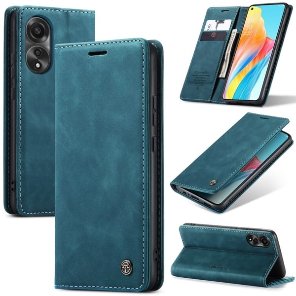 CaseMe Oppo A78 vintage-etui - Blå