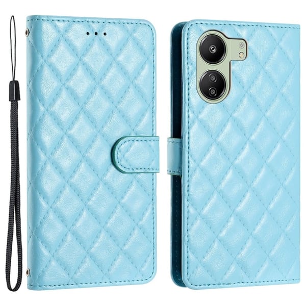 Funksjonelt rombe lommebokdeksel for Xiaomi Redmi 13C / Xiaomi Poco C65 - Blå