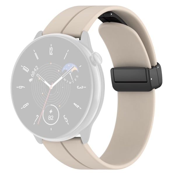 Huami Amazfit GTR Mini / GTS 4 / 3 / 2 / Bip 3 Klokkebånd Magnetisk sammenleggbar spenne 20 mm silikonrem - Vintage Hvit