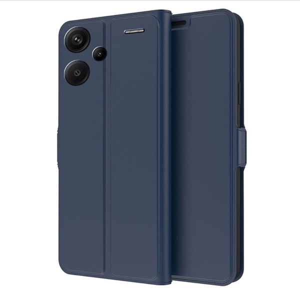 Glatt og tynt premium PU-skinnetui for Xiaomi Redmi Note 13 Pro Plus - Blå