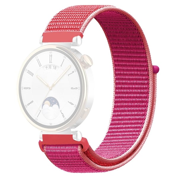 Huawei Watch GT 4 41mm / Garmin Venu 3S kellonauha 18mm Nylon Loop säädettävä rannehihna - Granaattiomena Punainen