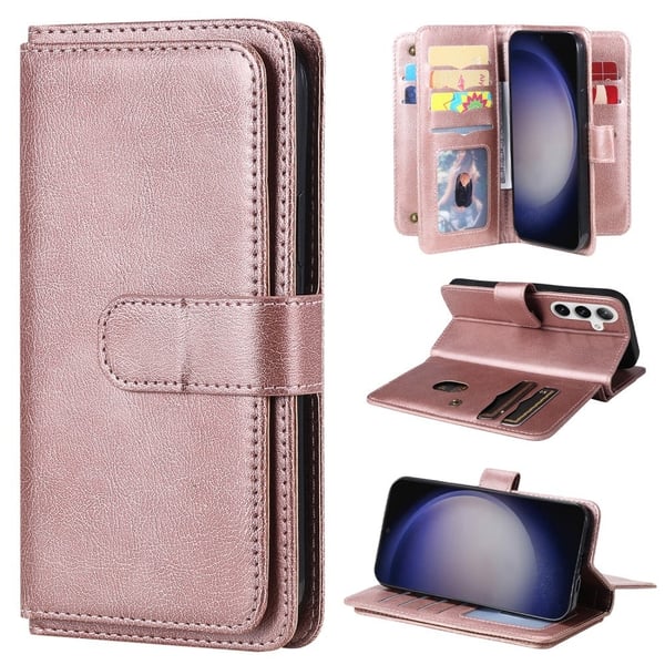 10-fickors plånboksfodral till Samsung Galaxy S24 Plus - Rosa 10-fickors plånboksfodral till Samsung Galaxy S24 Plus - Rosa