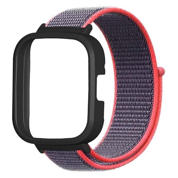 Xiaomi Redmi Watch 3 Nylonklokkebånd Justerbar håndleddsrem med klokkeveske - Lys Rosa