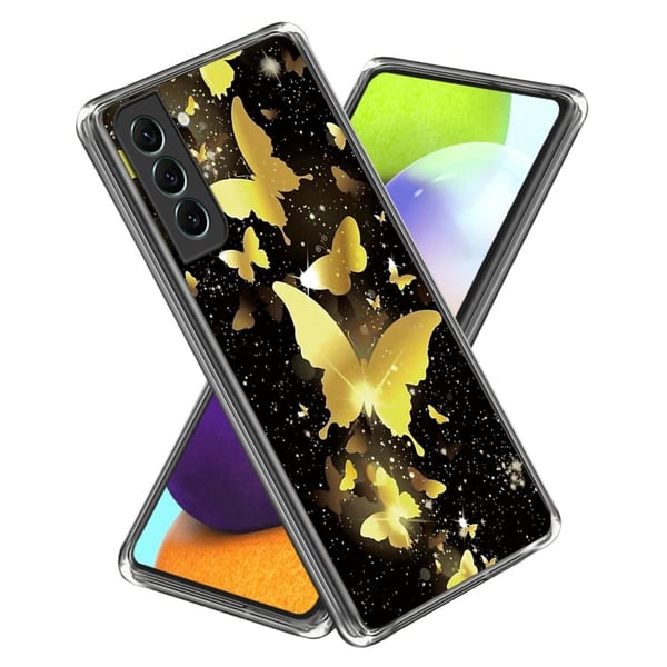 Deco Samsung Galaxy S24 deksel - Sommerfugler I Gull