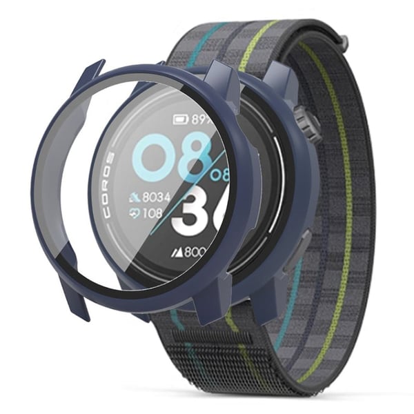 Coros Pace 3 Watch Case All-Round-deksel med skjermbeskytter i herdet glass - Midnattsblå