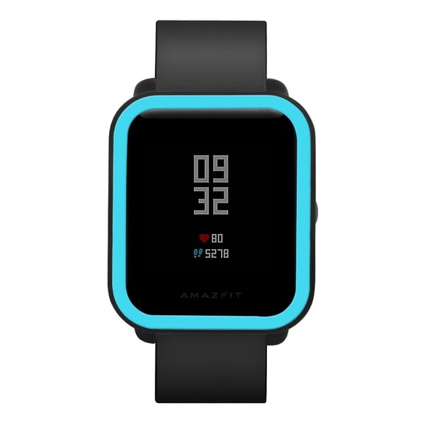 Huami Amazfit Bip / Bip Lite beskyttende kantdeksel i silikon med to farger - Svart + Blå