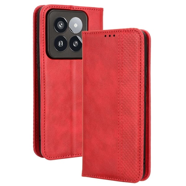 Bofink Vintage Xiaomi 14 Pro lærveske - Rød
