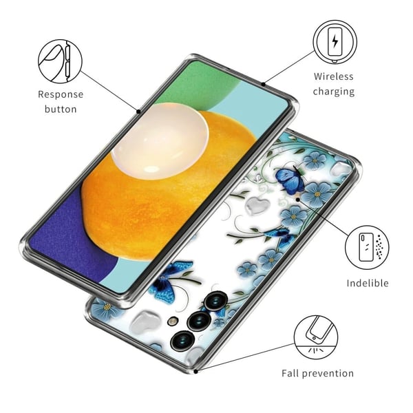 Deco Samsung Galaxy S23 FE deksel - Sommerfugl Og Blomst