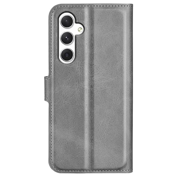 Samsung Galaxy S24 læderetui med pung - Sølv/Grå