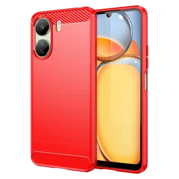 Carbon Flex Xiaomi Redmi 13C / Xiaomi Poco C65 deksel - Rød