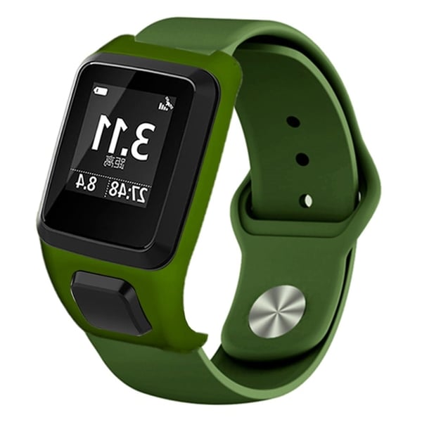 TomTom Runner 3 / Adventurer Sport Armbånd Silikonklokkerem med etui - Militærgrønn