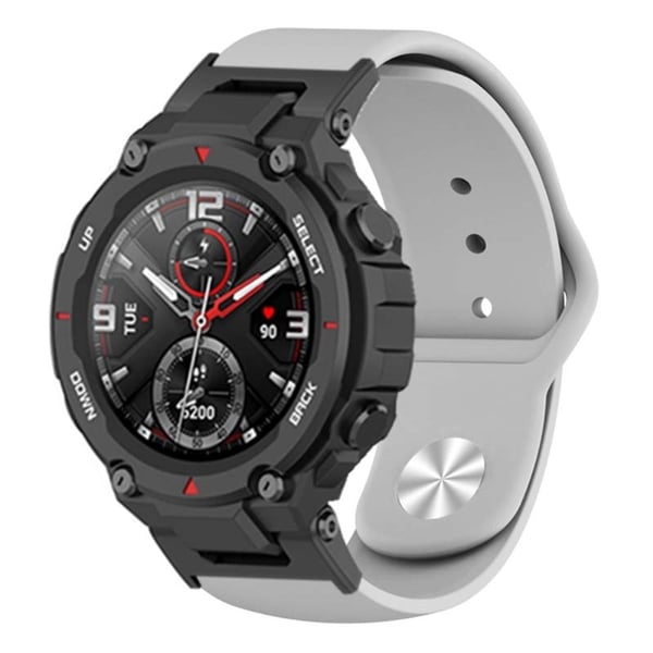 Huami Amazfit T-Rex / T-Rex Pro Silikonklokkerem Legering Spenne Erstatningsklokkebånd - Grå