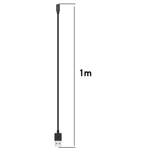 Xiaomi Smart Band 8 Active / 8 Pro / Redmi Band 2 Smartklokke lader magnetisk USB-ladekabel - 100Cm / 100Cm / Svart