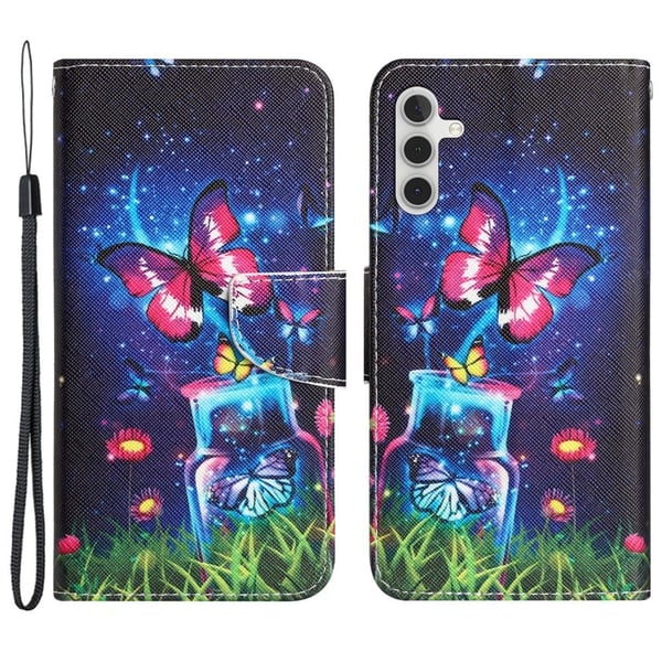 Wonderland Samsung Galaxy A15 flip-etui - Flaske Og Sommerfugl