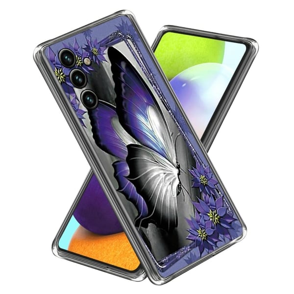 Deco Oppo A15 deksel - Lilla Sommerfugl