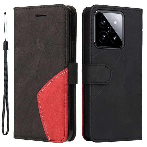 Tekstureret Xiaomi 14 læderetui med rem - Sort
