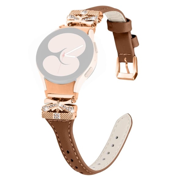 Rosa gullspenne Samsung Galaxy Watch4 / Watch5 / Watch4 Classic / Watch4 Active / Watch5 Active Stilig klokkerem - Brun