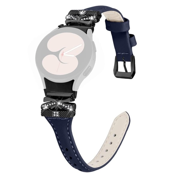 Svart spennearmbånd Samsung Galaxy Watch4 / Watch5 / Watch4 Classic / Watch4 Active / Watch5 Active Urarmbånd med Butterfly Connector - Mørkeblå