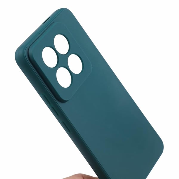 Mikrofiberfôret deksel i mykt gummi for Xiaomi 14 Pro - Grønn