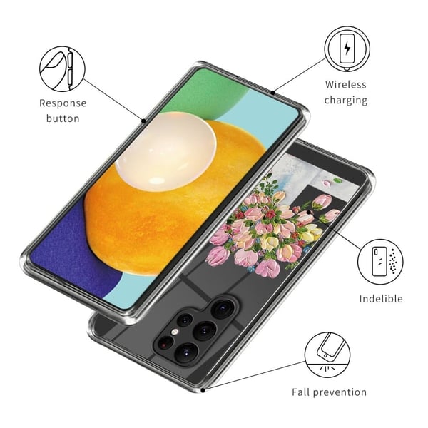 Deco Samsung Galaxy S24 Ultra kotelot - Öljymaalaus Vaaleanpunainen Kukka