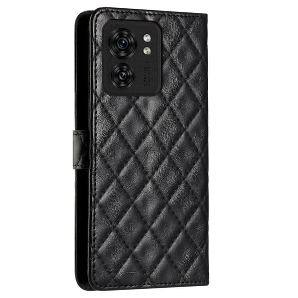 Funktionelt Motorola Edge 40 rombe etui med pung - Sort