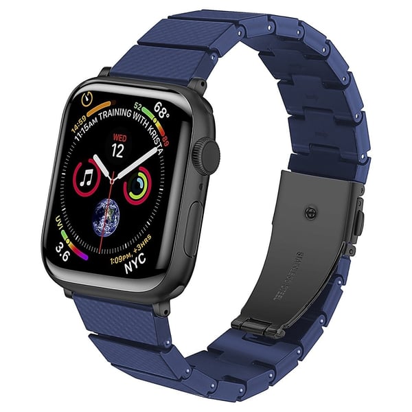 Urarmbånd av harpiks Apple Watch Ultra 2 Ultra 49mm / 45mm / 44mm / 42mm Armbåndsrem - Blå Karbonfiber