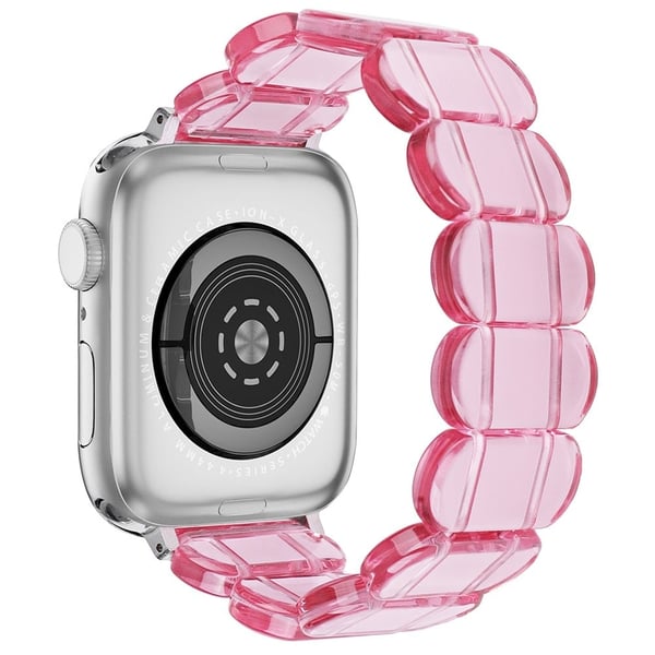 Armbånd Apple Watch Ultra 2 Ultra 49mm / 45mm / 44mm / 42mm Elastisk harpiksrem - Gjennomsiktig Rosa Armbånd Apple Watch Ultra 2 Ultra 49mm / 45mm / 44mm / 42mm Elastisk harpiksrem - Gjennomsiktig Rosa