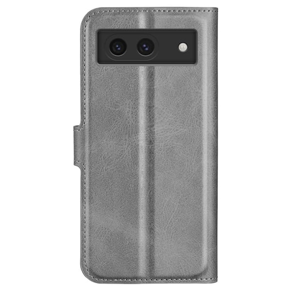 Skinn-etui i lommebok-stil for Google Pixel 8A - Sølv/Grå