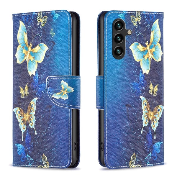 Wonderland Samsung Galaxy A35 flip-etui - Gylne Sommerfugler