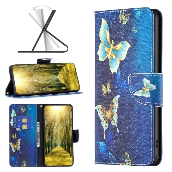 Wonderland Samsung Galaxy A35 flip-etui - Gylne Sommerfugler
