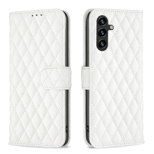 Rombemønster, matt flip-deksel for Samsung Galaxy A35 - Hvit