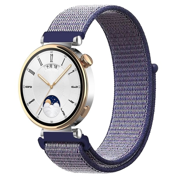 Huawei Watch GT 4 41mm / Garmin Venu 3S Watch Band 18mm Nylon Loop Justerbar håndleddsrem - Midnattsblå