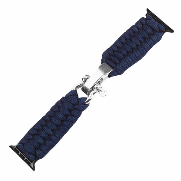 Apple Watch 49 mm / 45 mm / 44 mm / 42 mm flettet nylonarmbånd - Midnattsblå