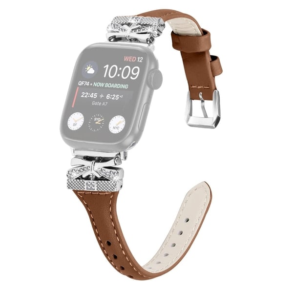 Sølvfarget spennearmbånd Apple Watch Ultra 2 / Ultra 49mm / Series 9 45mm / 8 7 45mm / 6 5 4 SE (2022) SE (2023) SE 44mm / 3 2 1 42mm - Brun