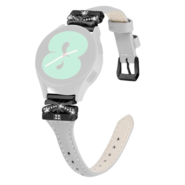 Samsung Galaxy Watch3 41mm / Watch4 / Watch5 / Watch4 Classic / Watch4 Active / Watch5 Active Kellonauha Musta solki 20mm - Harmaa