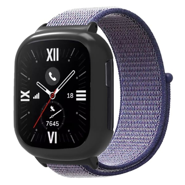 Honor Watch 4 Strap Justerbare nylon sportsklokkearmbånd med klokkeveske - Midnattsblå