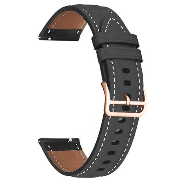 Garmin vivoactive 5 / Venu 2 Plus / Venu Sq Vegansk lærklokkerem med gullspenne 20 mm klokkerem - Svart