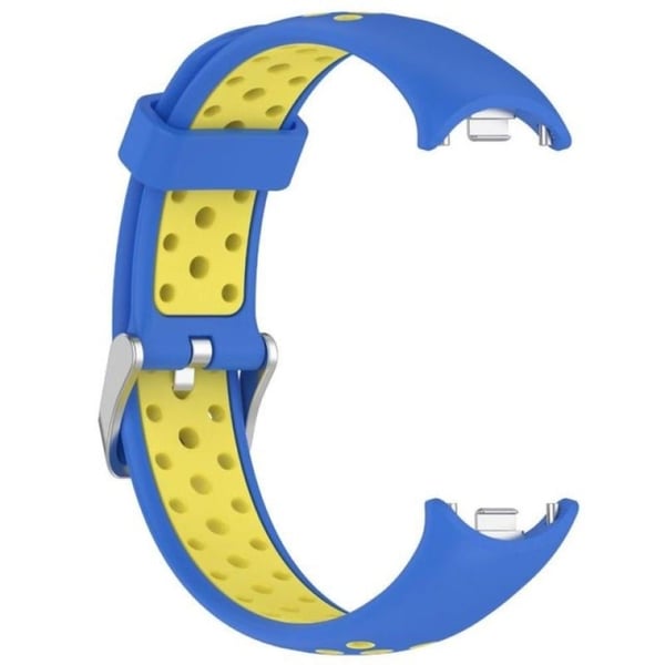 Xiaomi Smart Band 8 Silikonklokkebånd med to farger justerbar håndleddsrem - Blå + Gul