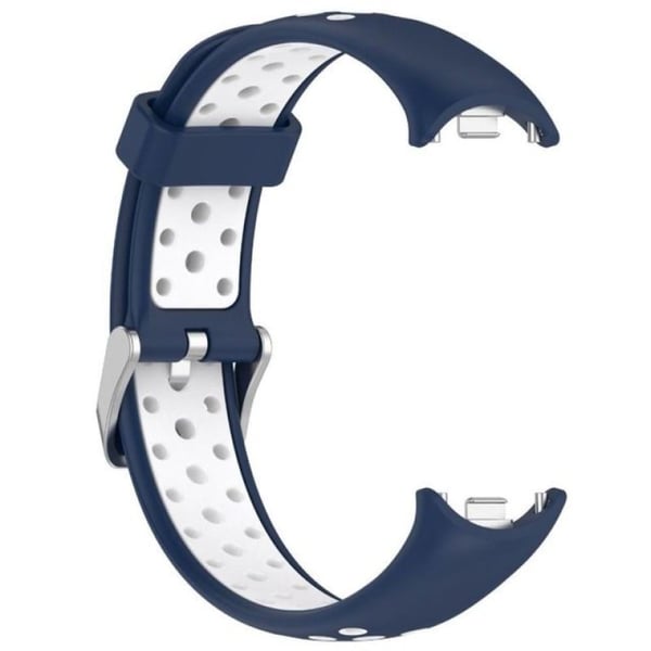 Xiaomi Smart Band 8 Silikonklokkebånd med to farger justerbar håndleddsrem - Blå + Hvit