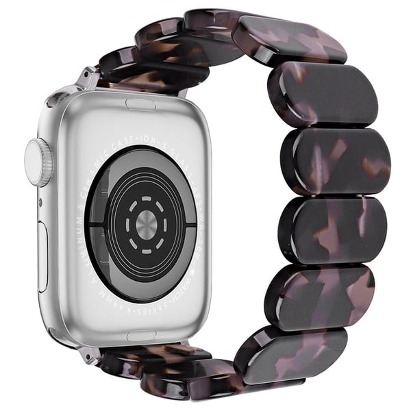 Urrem Apple Watch Series 41 mm / 40 mm / 38 mm elastisk rem - Sort Grå