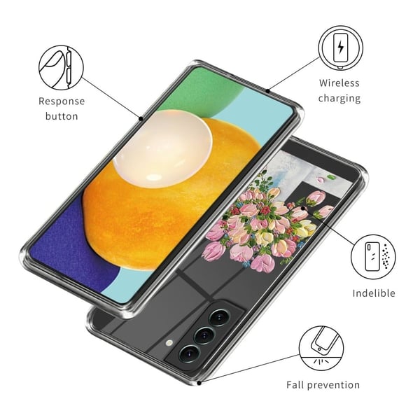 Deco Samsung Galaxy S24 deksel - Oljemaleri Med Rosa Blomst