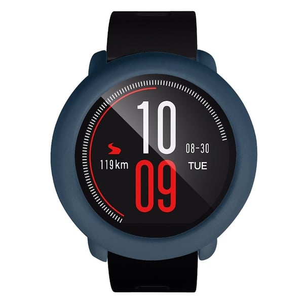 Huami Amazfit Pace silikonebeskyttelsesramme Blødt, ridsefast urcover - Midnatsblå