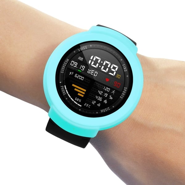 Huami Amazfit Verge / Verge Lite silikon støtfangerramme uthulet beskyttelsesdeksel - Himmelblå