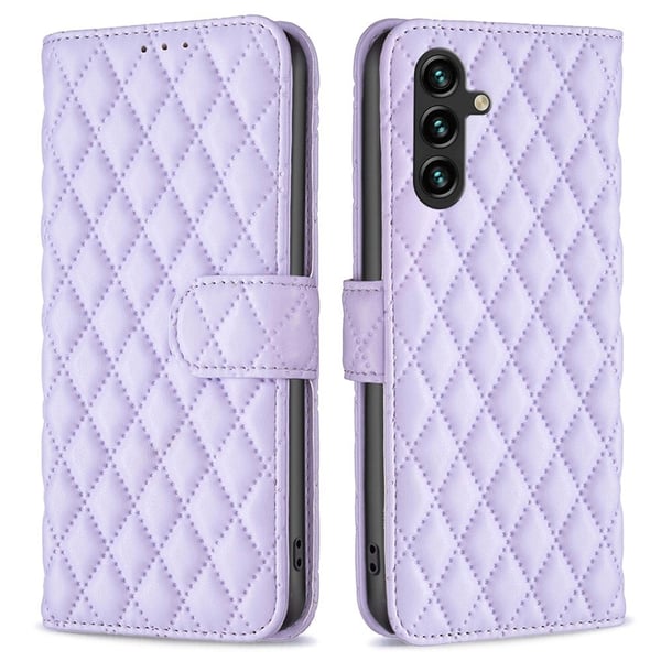 Rombemønster, matt flip-deksel for Samsung Galaxy A55 - Lilla