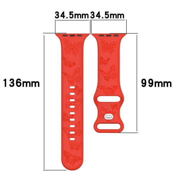 Apple Watch 49mm / 45mm / 44mm / 42mm Silikonarmbånd - Lyserosa